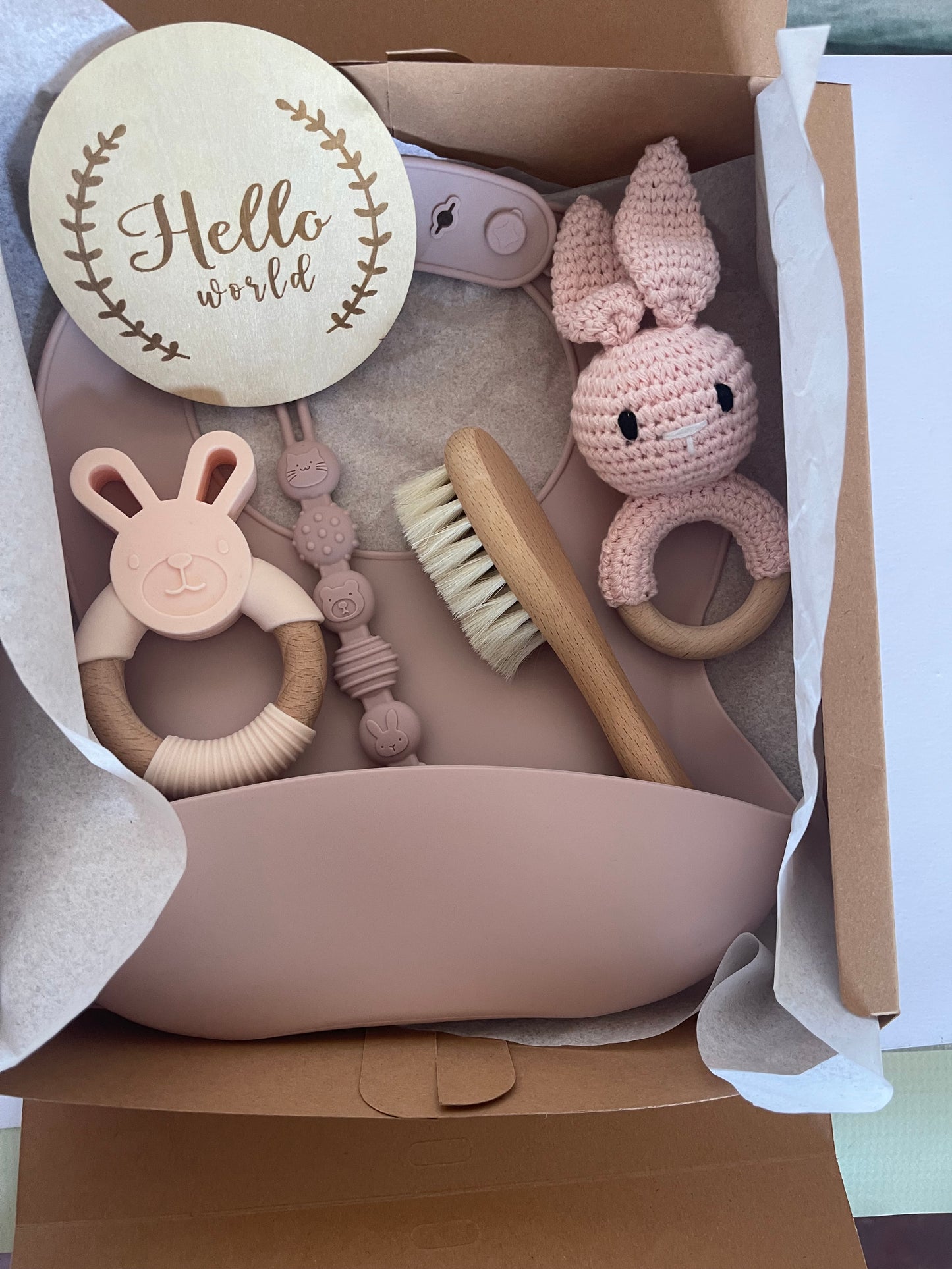 Conjunto Bebé Coelho Em Rosa - Babete Silicone