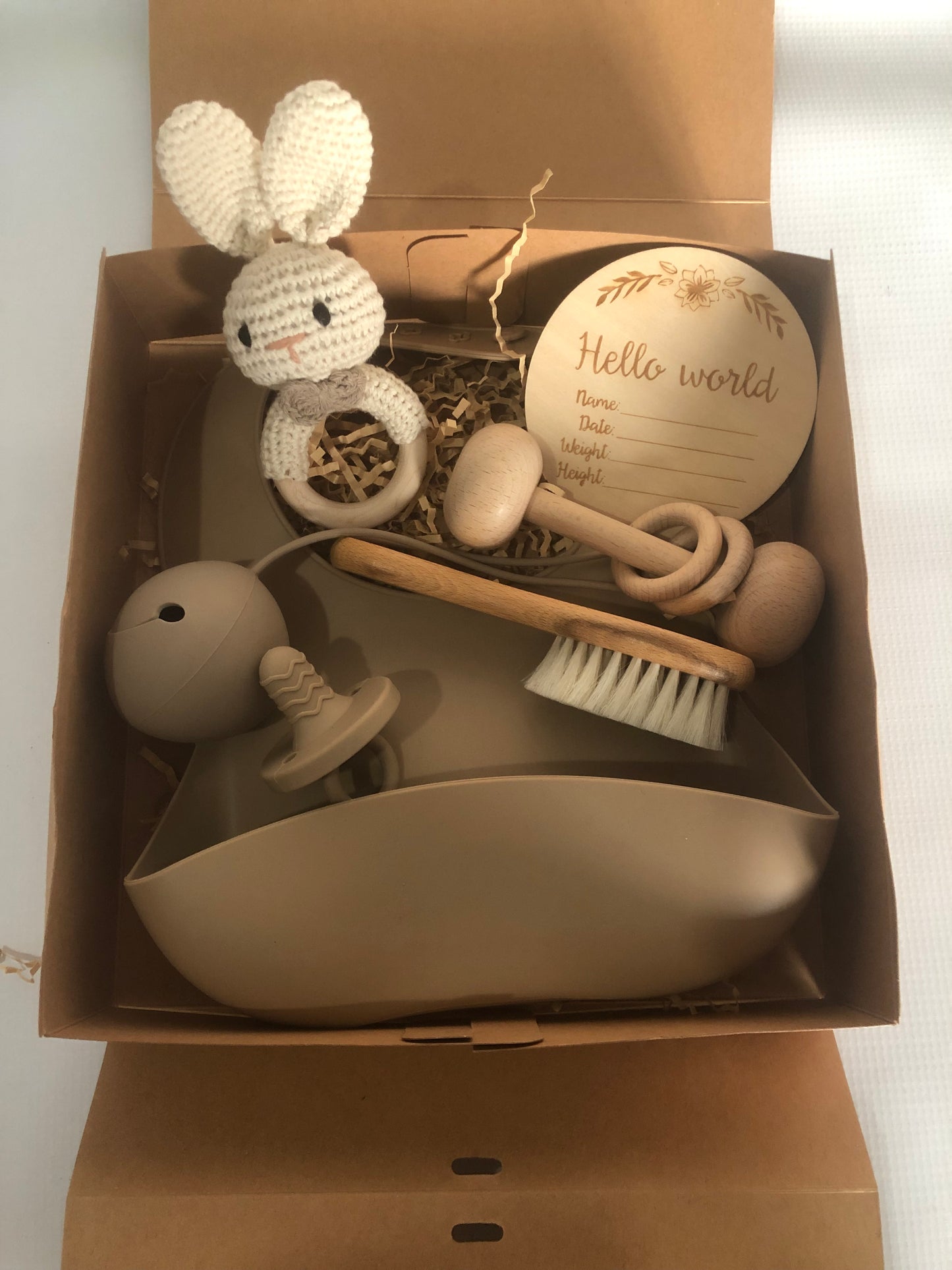 Conjunto Babete silicone com mordedor coelho.