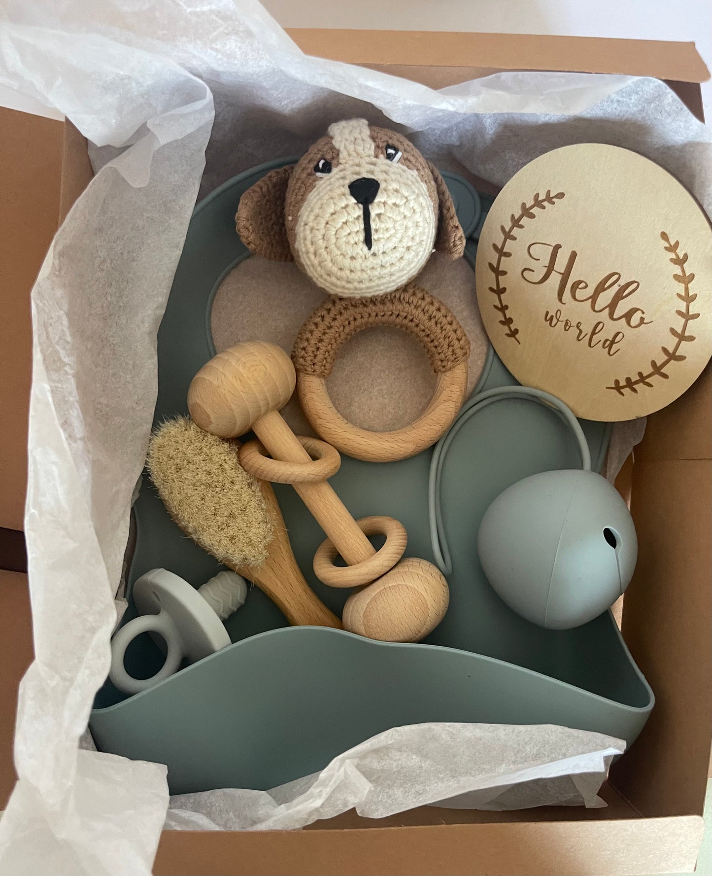 Conjunto Bebé Cão - Babete Silicone em Azul