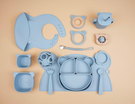 Conjunto Refeição Para Bebé - URSO AZUL MORDEDORES